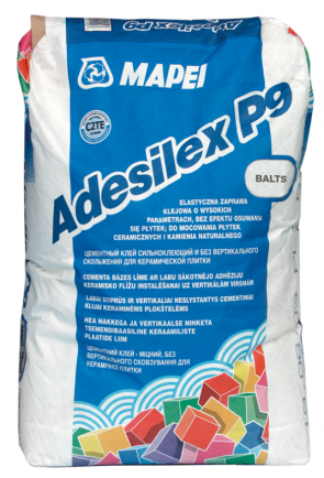 Mapei Adesilex P9 elastīga flīžu līme (C2TE), balta, 25kg
